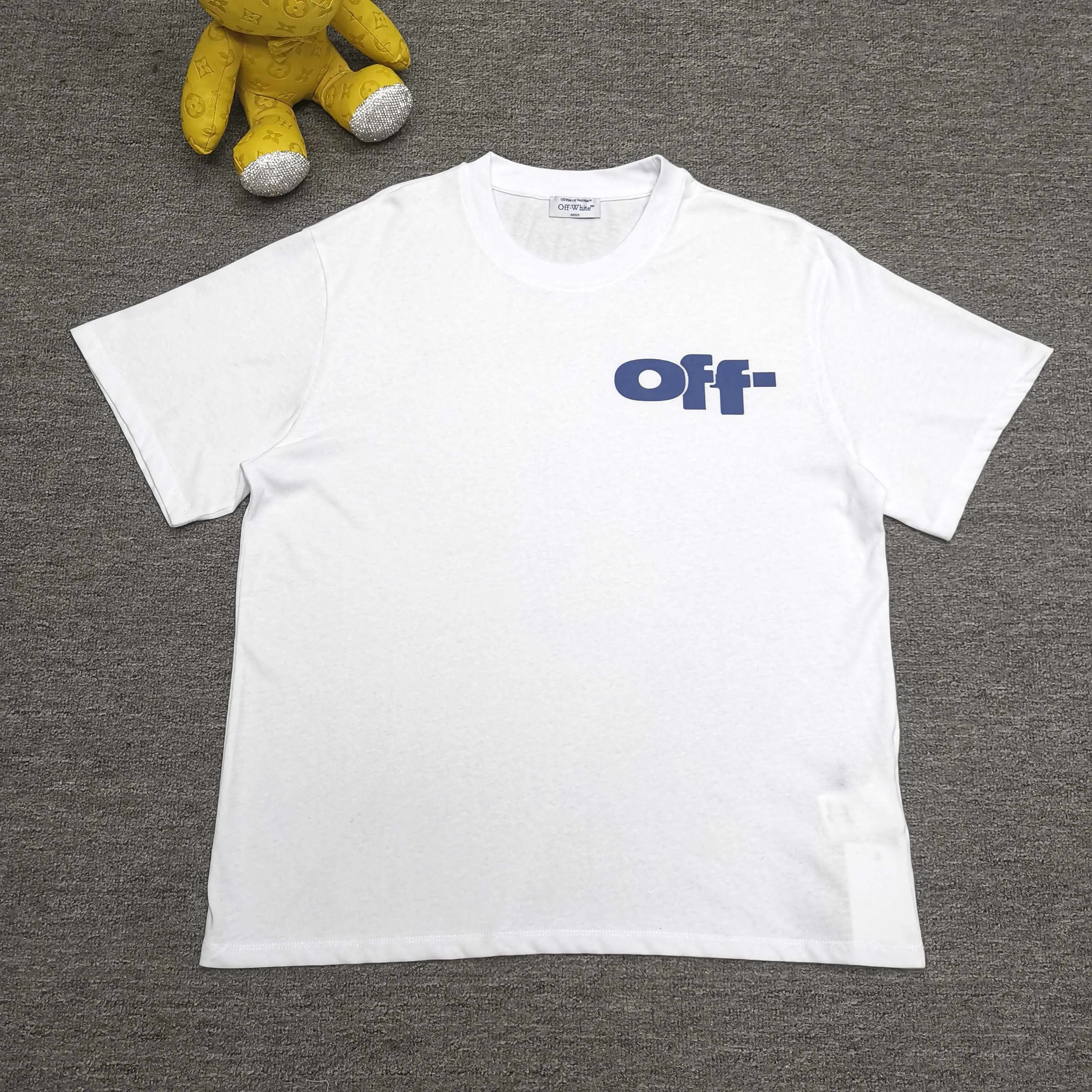 Top version ❤️off white new loose version blue letter short-sleeved T-shirt Size: S M L XL Color: Black White P240